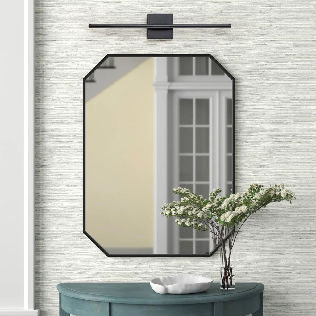 Applique murale linéaire moderne à 1 ampoule, noire/dorée/nickel, à LED, à intensité variable, pour salle de bain