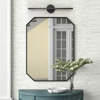 Applique murale linéaire moderne à 1 ampoule, noire/dorée/nickel, à LED, à intensité variable, pour salle de bain