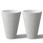 Grands pots de fleurs ronds en plastique noir pour intérieur et extérieur, lot de 2