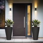 Grands pots de fleurs ronds en plastique noir pour intérieur et extérieur, lot de 2