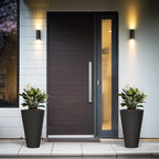 Grands pots de fleurs ronds en plastique noir pour intérieur et extérieur, lot de 2