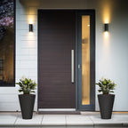 Grands pots de fleurs ronds en plastique noir pour intérieur et extérieur, lot de 2