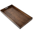 Plateau de service rectangulaire en bois de noyer noir KINWELL Plateau ottoman