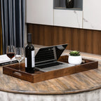 Plateau de service rectangulaire en bois de noyer noir KINWELL Plateau ottoman