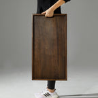 Plateau de service rectangulaire en bois de noyer noir KINWELL Plateau ottoman