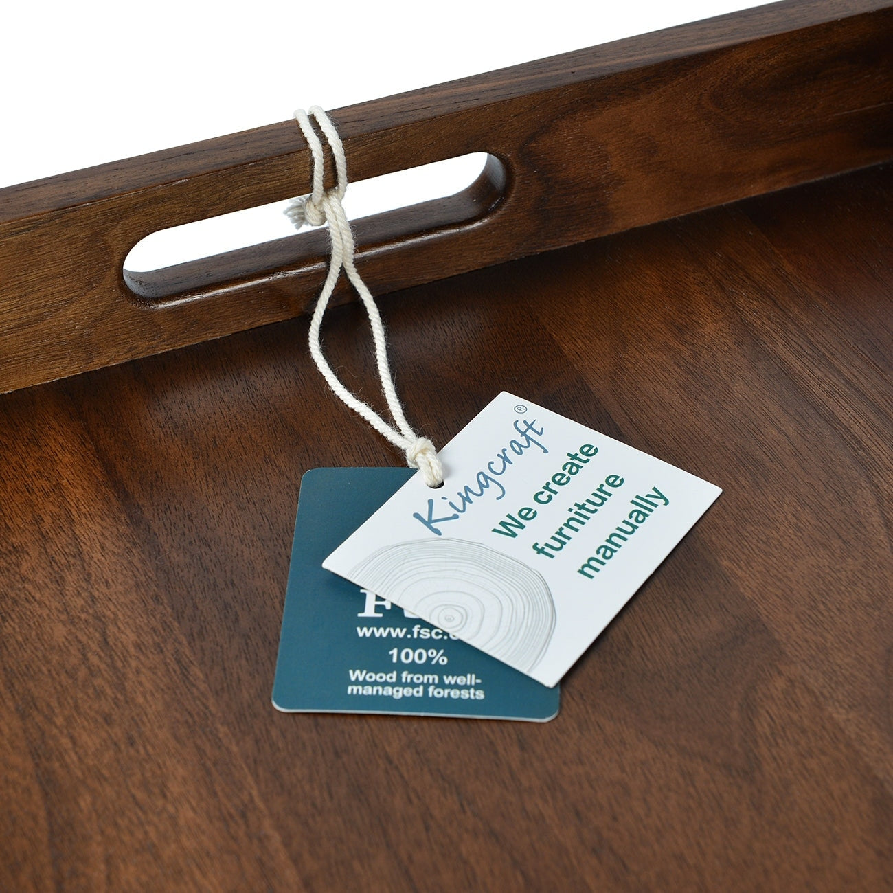 Plateau de service rectangulaire en bois de noyer noir KINWELL Plateau ottoman