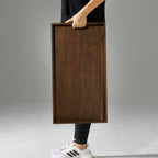 Plateau de service rectangulaire en bois de noyer noir KINWELL Plateau ottoman