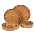 Service de table Bloomhouse Santorini Mist, 16 pièces, assiettes et bols doubles en terre cuite avec glaçure réactive