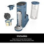 Cafetière bleue à dose unique, compatible K-Cup, réservoir de 1,6 l, 6 à 68 cl, format compact
