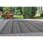 Tapis d'intérieur/extérieur à rayures géométriques bohèmes World Rug Gallery