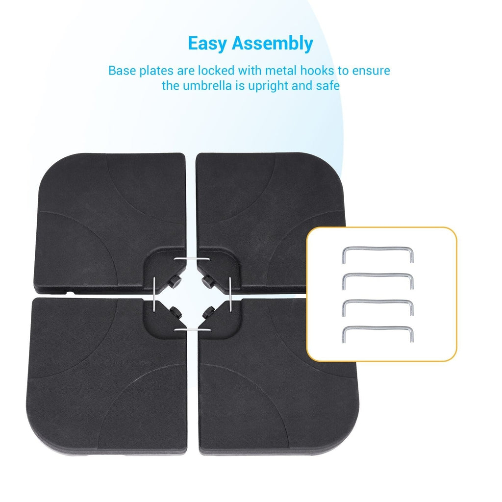 Support de parasol déporté Bonosuki 4 pièces avec base en porte-à-faux, 176 lb - 40,9 x 40,9