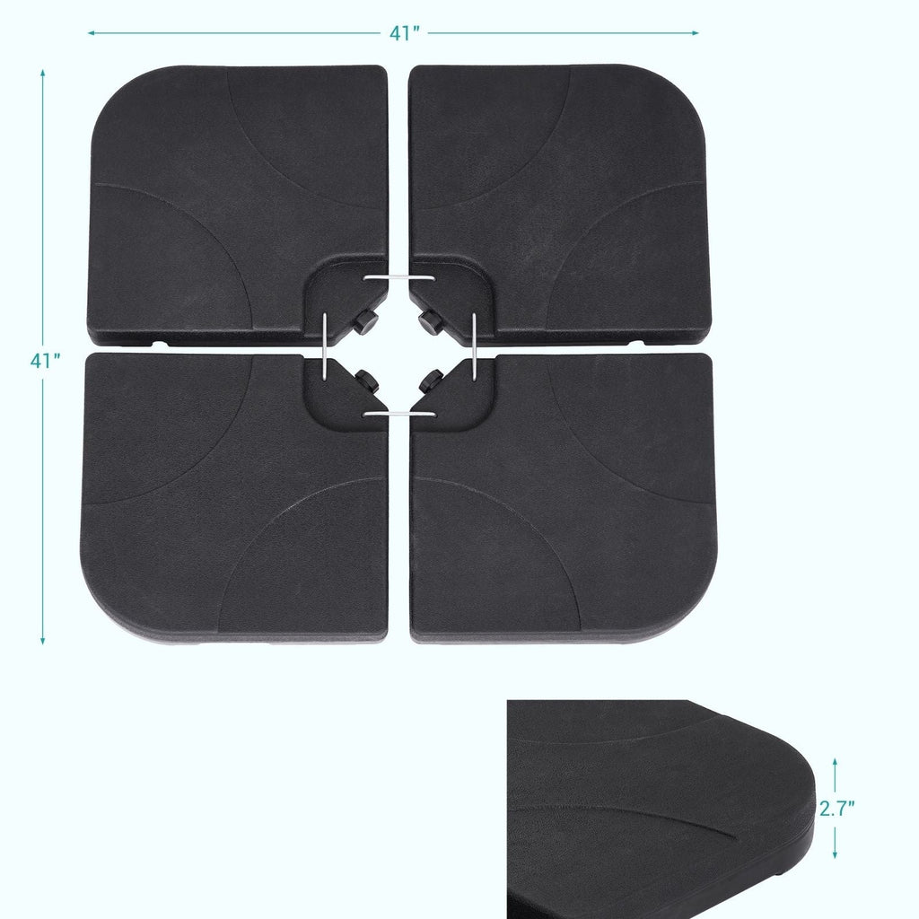 Support de parasol déporté Bonosuki 4 pièces avec base en porte-à-faux, 176 lb - 40,9 x 40,9