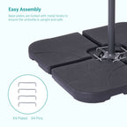 Support de parasol déporté Bonosuki 4 pièces avec base en porte-à-faux, 176 lb - 40,9 x 40,9
