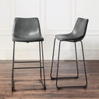 Tabourets de bar Bossin 18/26/30 pouces, tabourets de bar à hauteur de comptoir avec dossier, tabourets modernes en cuir PU, chaise de salle à manger avec repose-pieds