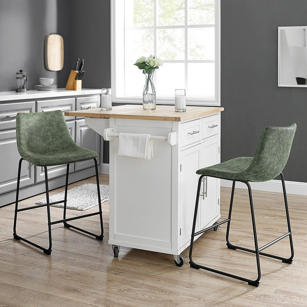 Tabourets de bar Bossin 18/26/30 pouces, tabourets de bar à hauteur de comptoir avec dossier, tabourets modernes en cuir PU, chaise de salle à manger avec repose-pieds