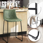 Tabourets de bar Bossin 18/26/30 pouces, tabourets de bar à hauteur de comptoir avec dossier, tabourets modernes en cuir PU, chaise de salle à manger avec repose-pieds
