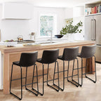 Tabourets de bar Bossin 18/26/30 pouces, tabourets de bar à hauteur de comptoir avec dossier, tabourets modernes en cuir PU, chaise de salle à manger avec repose-pieds