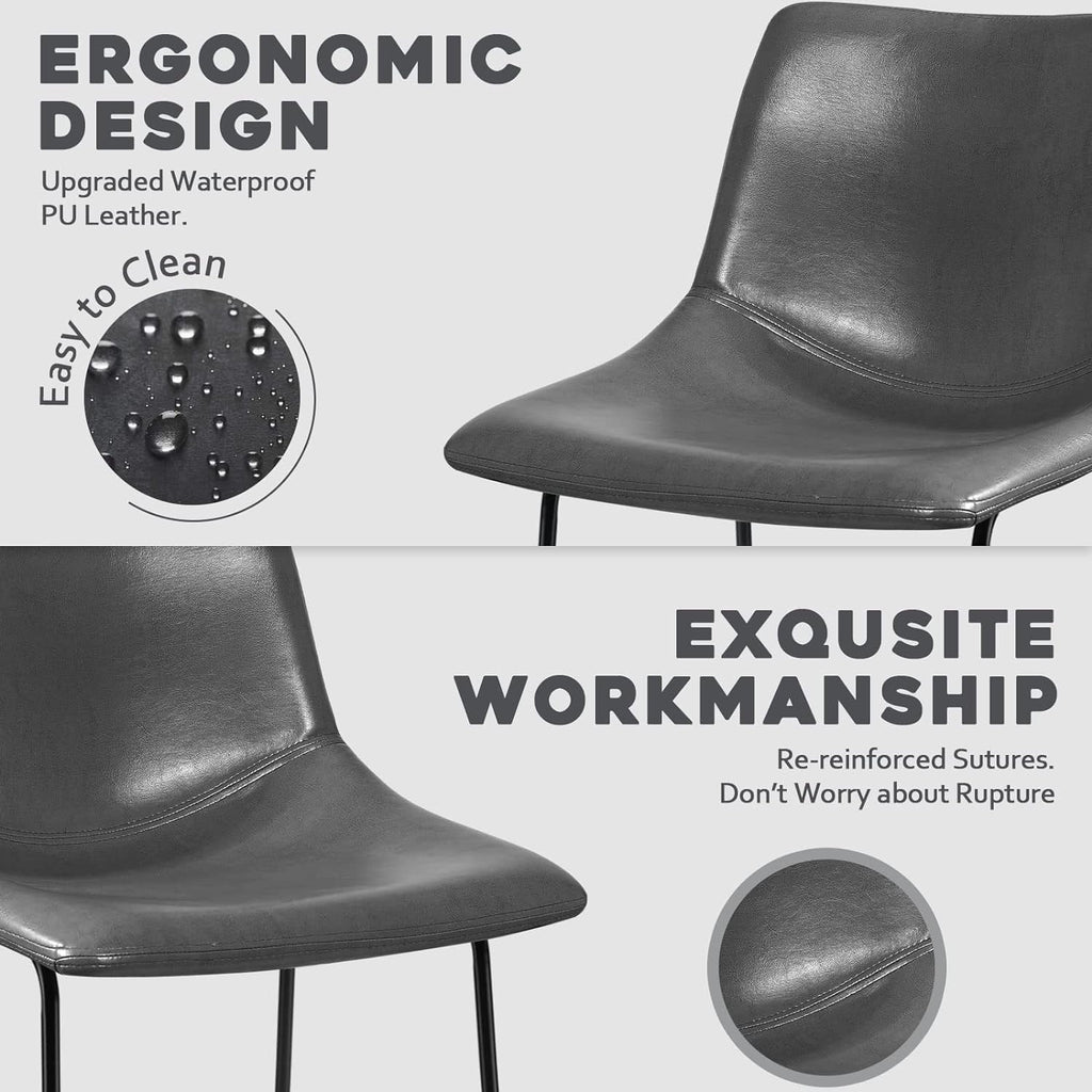 Tabourets de bar Bossin 18/26/30 pouces, tabourets de bar à hauteur de comptoir avec dossier, tabourets modernes en cuir PU, chaise de salle à manger avec repose-pieds