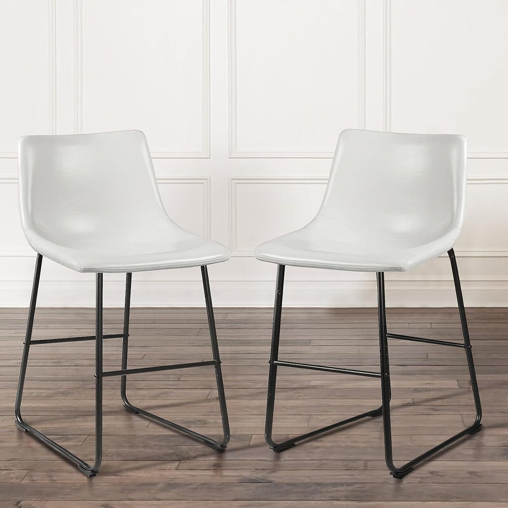 Tabourets de bar Bossin 18/26/30 pouces, tabourets de bar à hauteur de comptoir avec dossier, tabourets modernes en cuir PU, chaise de salle à manger avec repose-pieds