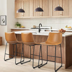 Tabourets de bar Bossin 18/26/30 pouces, tabourets de bar à hauteur de comptoir avec dossier, tabourets modernes en cuir PU, chaise de salle à manger avec repose-pieds