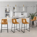 Tabourets de bar Bossin 18/26/30 pouces, tabourets de bar à hauteur de comptoir avec dossier, tabourets modernes en cuir PU, chaise de salle à manger avec repose-pieds