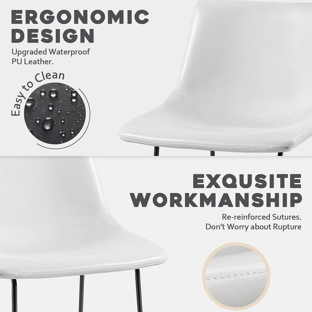 Tabourets de bar Bossin 18/26/30 pouces, tabourets de bar à hauteur de comptoir avec dossier, tabourets modernes en cuir PU, chaise de salle à manger avec repose-pieds