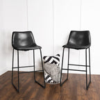 Tabourets de bar Bossin 18/26/30 pouces, tabourets de bar à hauteur de comptoir avec dossier, tabourets modernes en cuir PU, chaise de salle à manger avec repose-pieds