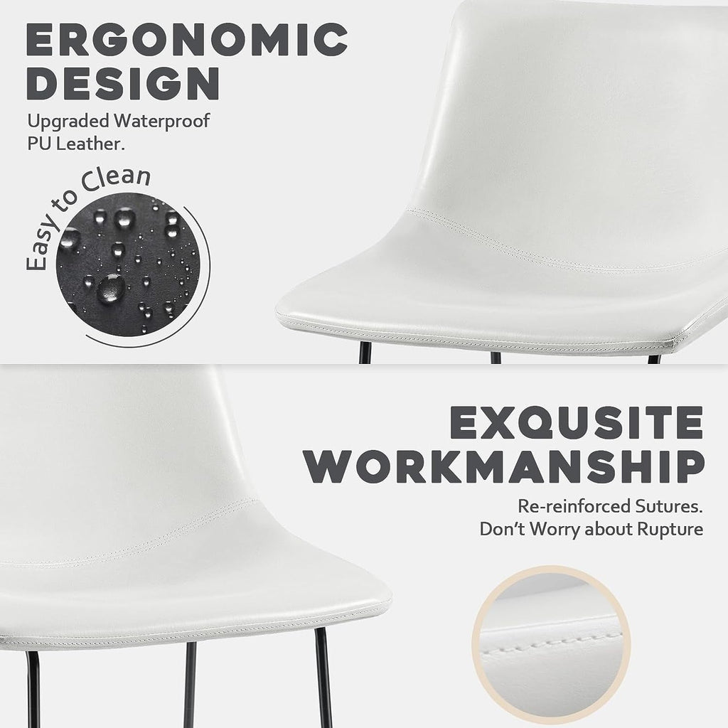 Tabourets de bar Bossin 18/26/30 pouces, tabourets de bar à hauteur de comptoir avec dossier, tabourets modernes en cuir PU, chaise de salle à manger avec repose-pieds