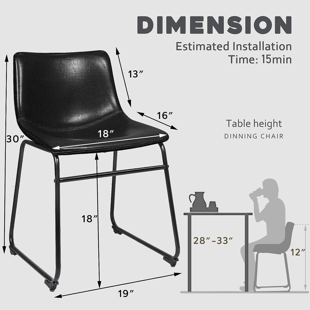 Tabourets de bar Bossin 18/26/30 pouces, tabourets de bar à hauteur de comptoir avec dossier, tabourets modernes en cuir PU, chaise de salle à manger avec repose-pieds