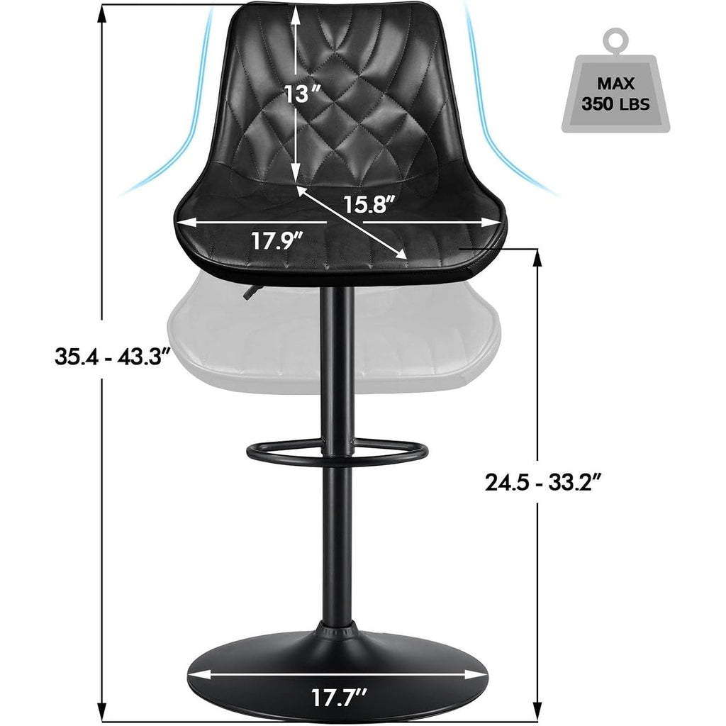 Tabourets de bar pivotants réglables Bossin avec dossier – Hauteur comptoir
