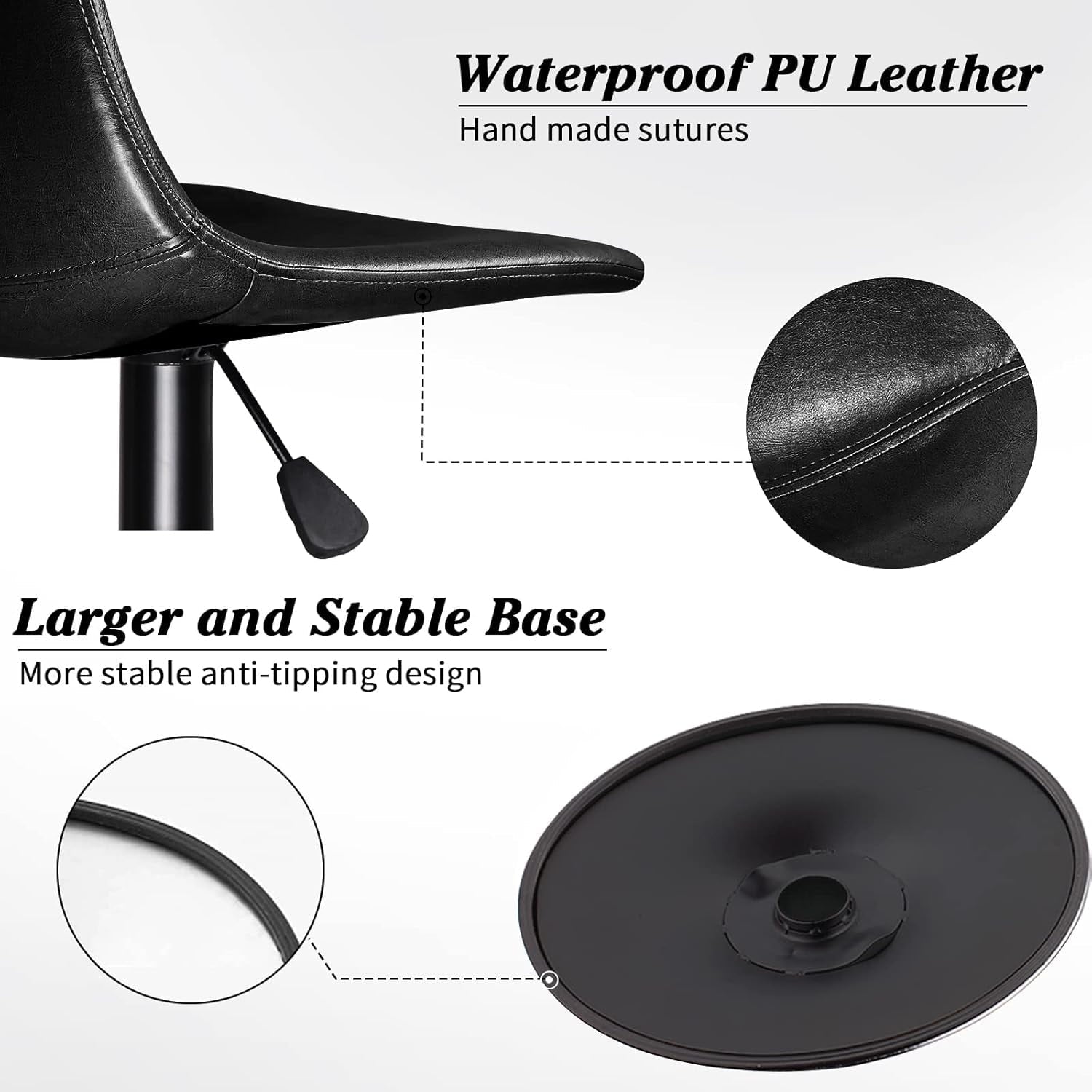 Tabourets de bar pivotants réglables Bossin avec dossier – Hauteur comptoir