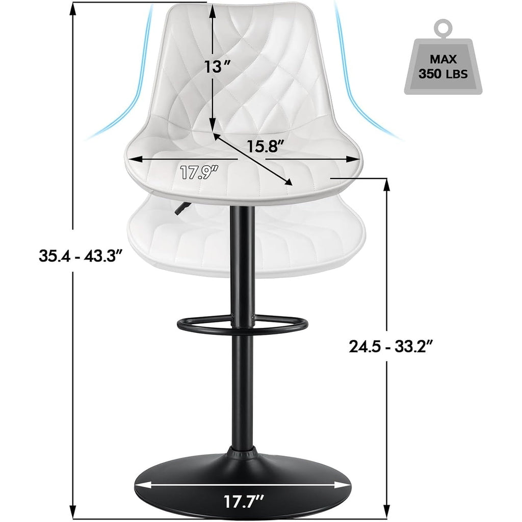Tabourets de bar pivotants réglables Bossin avec dossier – Hauteur comptoir