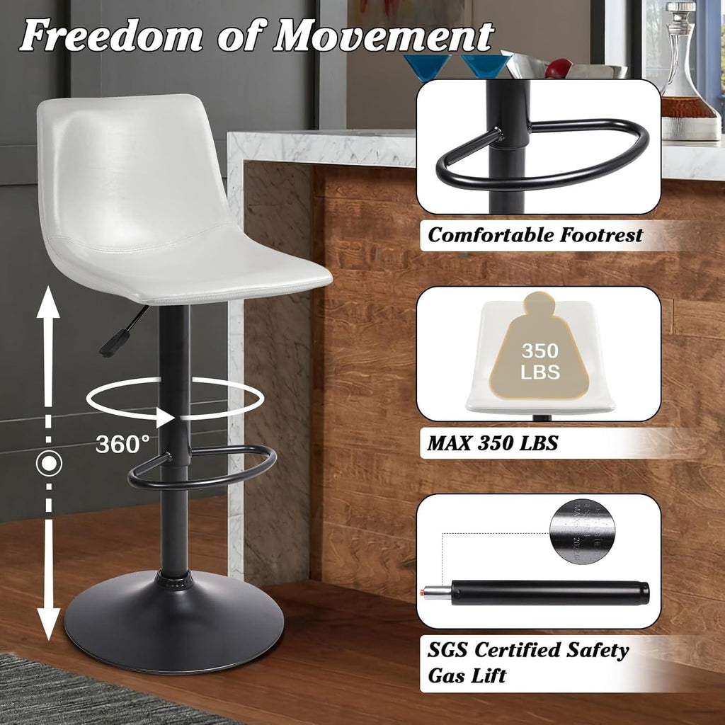 Tabourets de bar pivotants réglables Bossin avec dossier – Hauteur comptoir