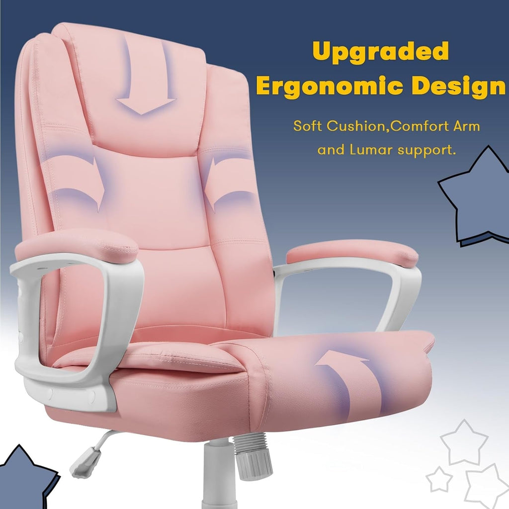 Chaise de bureau Bossin Big and Tall, chaise de direction à dossier haut, chaise de direction ergonomique réglable en cuir, 400 lb