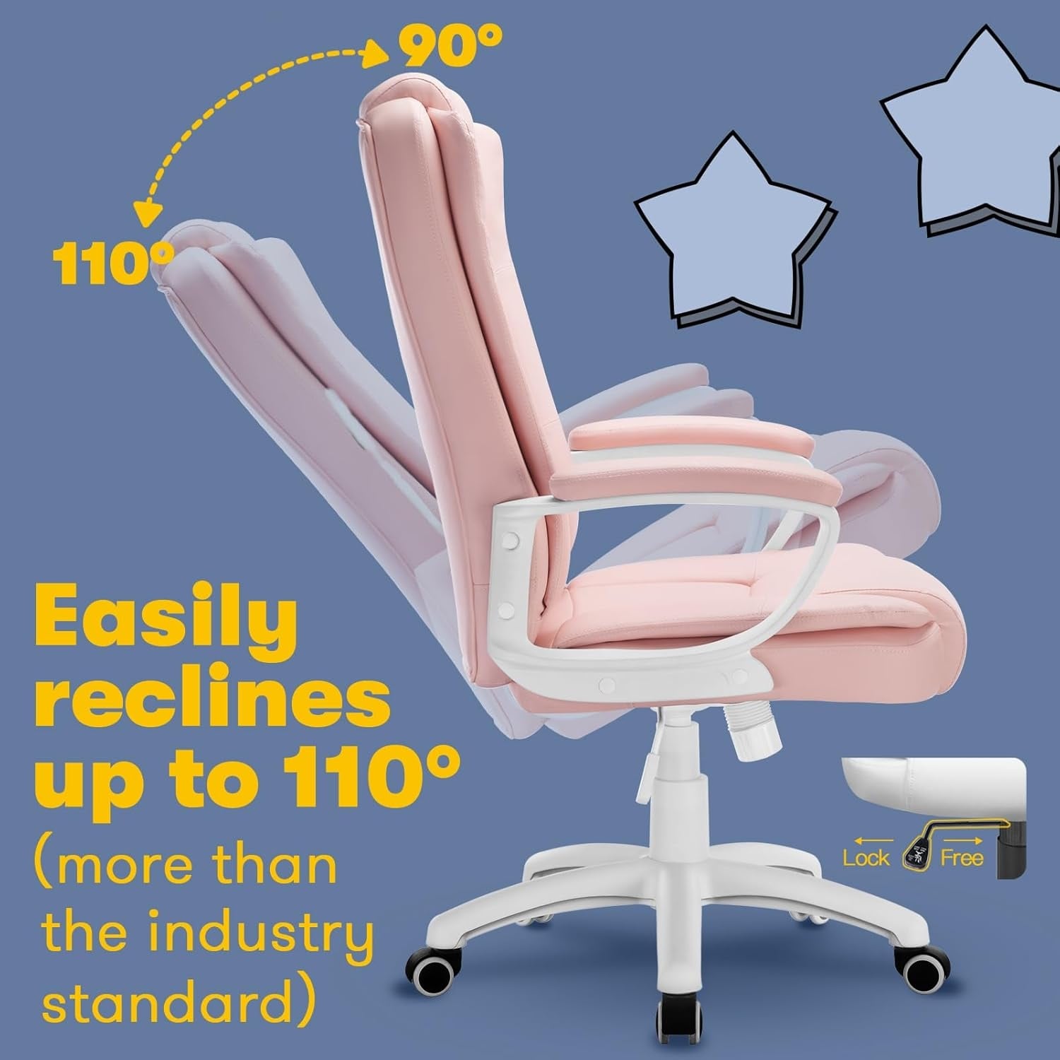 Chaise de bureau Bossin Big and Tall, chaise de direction à dossier haut, chaise de direction ergonomique réglable en cuir, 400 lb