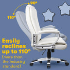 Chaise de bureau Bossin Big and Tall, chaise de direction à dossier haut, chaise de direction ergonomique réglable en cuir, 400 lb