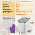 Machine à pain sans gluten, fabrication de pain complet, numérique, programmable