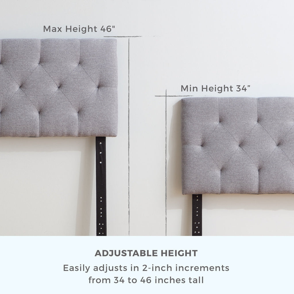 Tête de lit capitonnée ajustable carrée et losange Brookside Kaylee