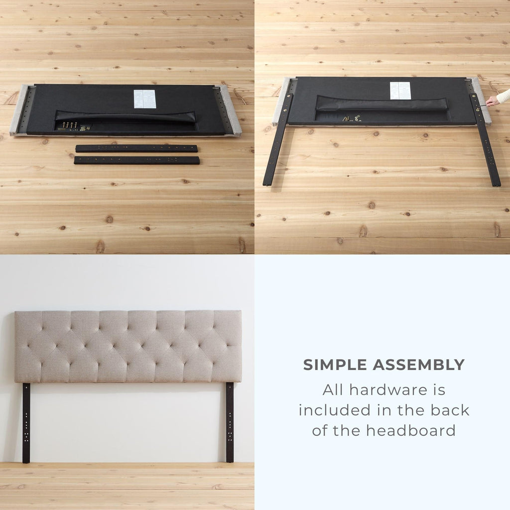 Tête de lit capitonnée ajustable carrée et losange Brookside Kaylee