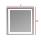 Miroir de salle de bain tactile à LED avec bande lumineuse intégrée Argent