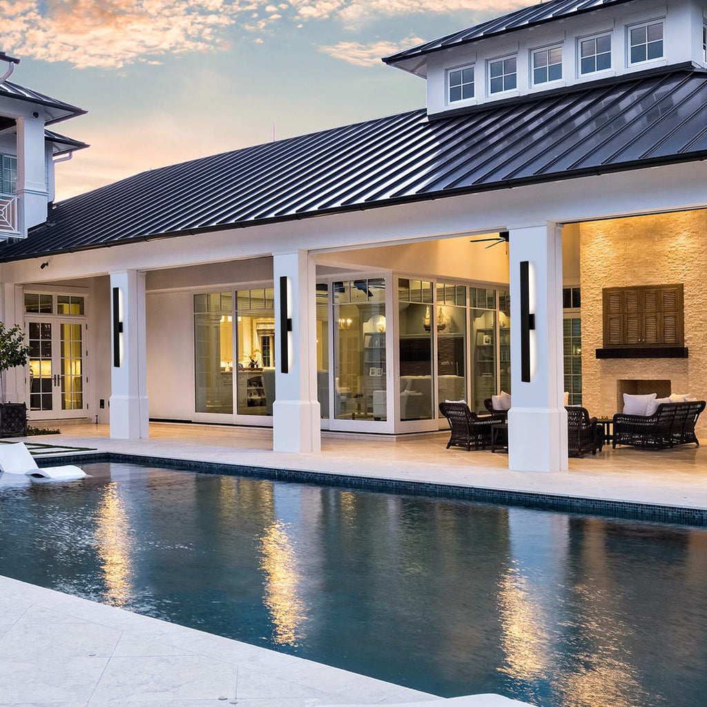 Applique murale d'extérieur à 2 lumières C Cattleya en aluminium noir mat à LED