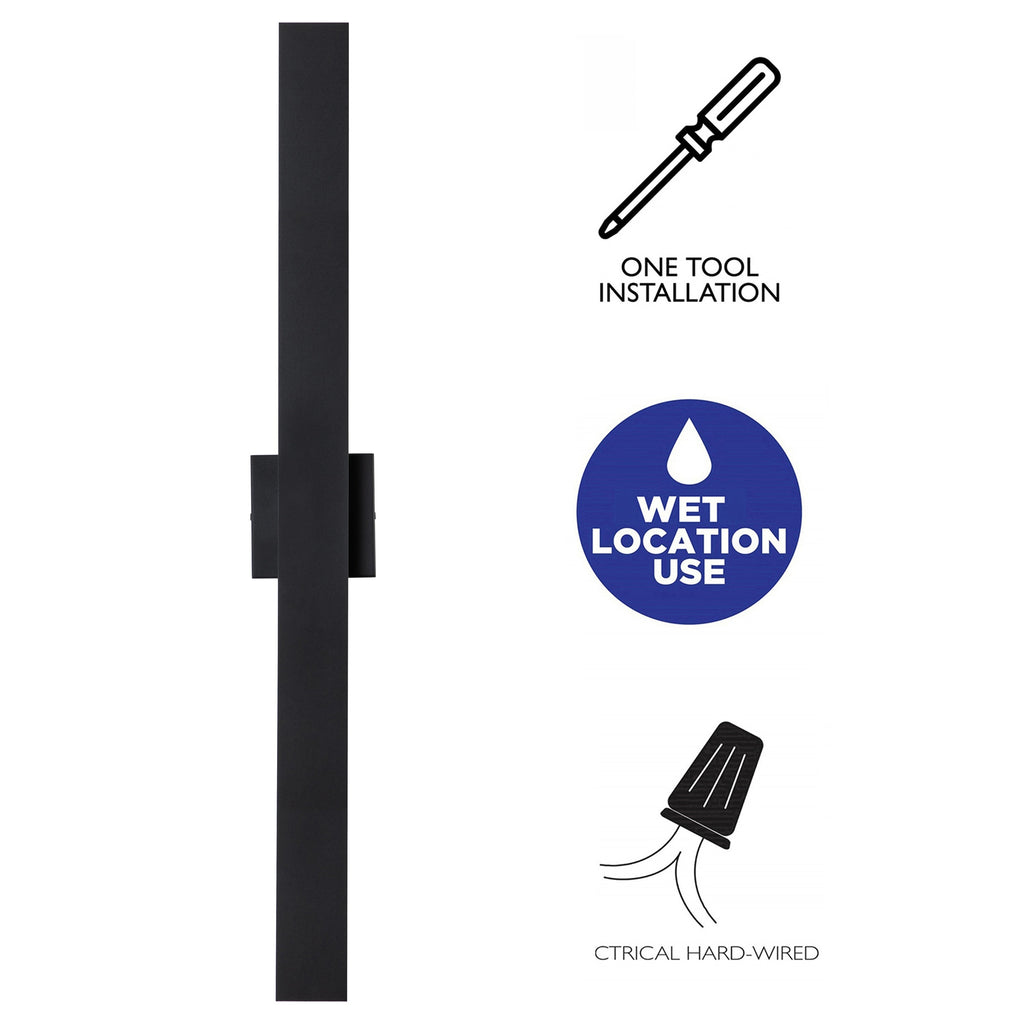 Applique murale d'extérieur à 2 lumières C Cattleya en aluminium noir mat à LED