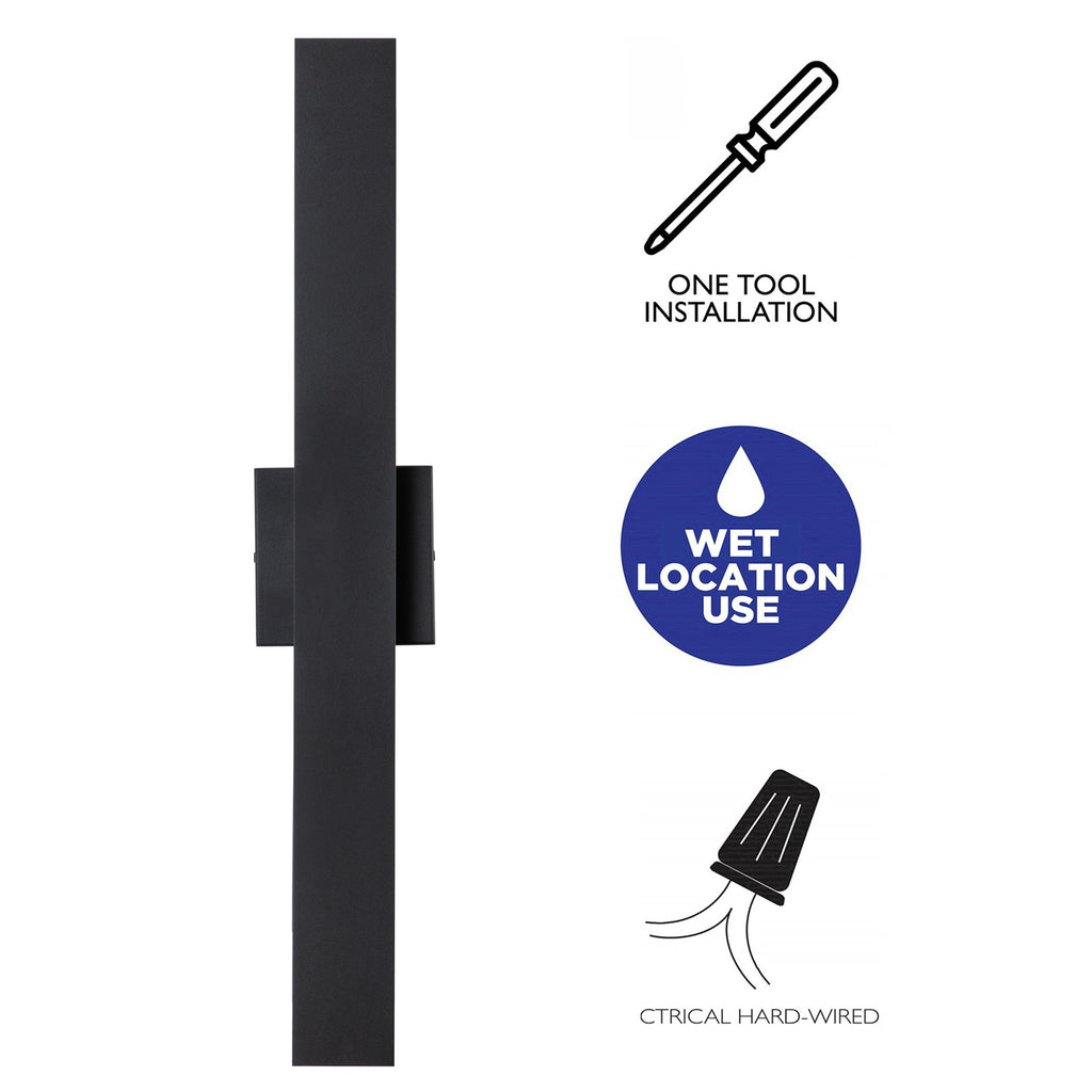 Applique murale d'extérieur à 2 lumières C Cattleya en aluminium noir mat à LED