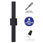 Applique murale d'extérieur à 2 lumières C Cattleya en aluminium noir mat à LED