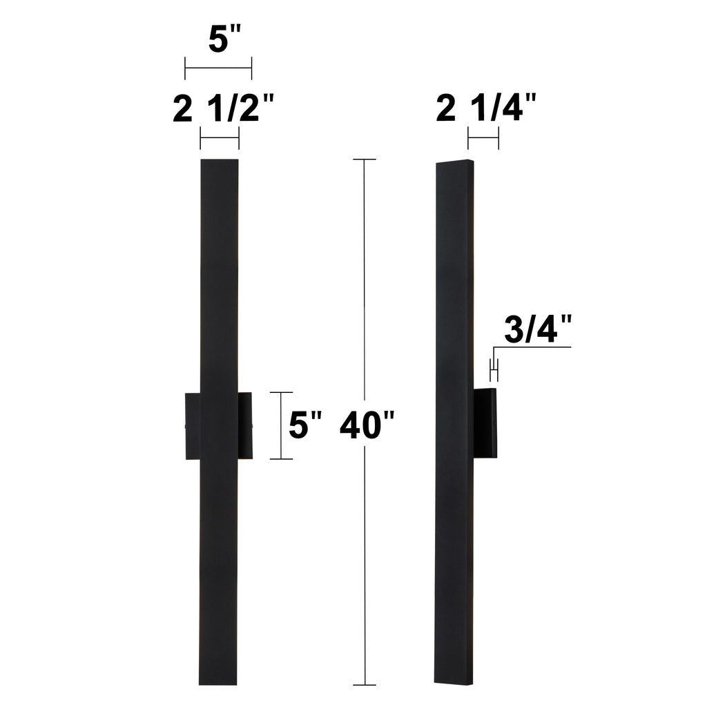 Applique murale d'extérieur à 2 lumières C Cattleya en aluminium noir mat à LED