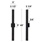 Applique murale d'extérieur à 2 lumières C Cattleya en aluminium noir mat à LED