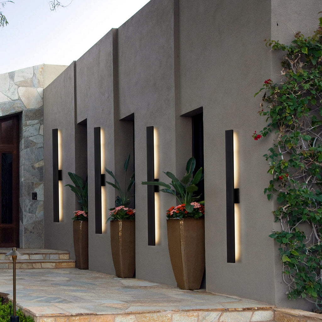 Applique murale d'extérieur à 2 lumières C Cattleya en aluminium noir mat à LED