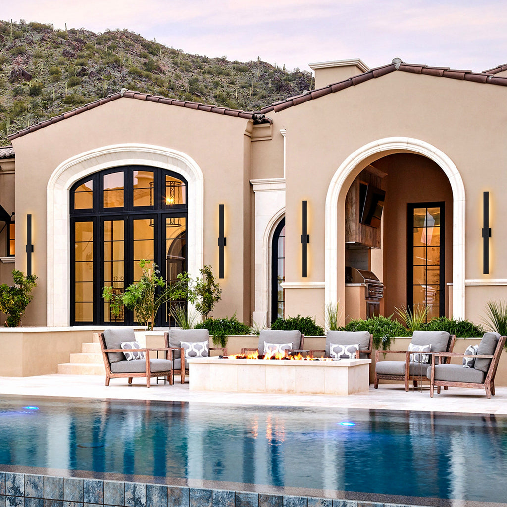 Applique murale d'extérieur à 2 lumières C Cattleya en aluminium noir mat à LED