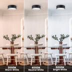 Plafonnier encastré à LED intégré C Cattleya noir et bois 3CCT