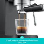 Machine à expresso CASABREWS CM5418 20 bars avec buse vapeur pour mousse de lait